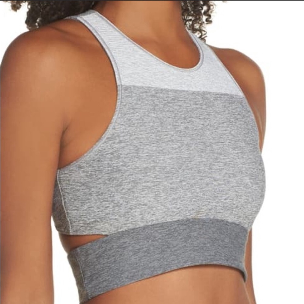 Outdoor Voices XS Tri-Tone Slashback Crop Top